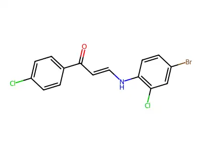 3-(4-Bromo-2-chloroanilino)-1-(4-chlorophenyl)-2-propen-1-one structure