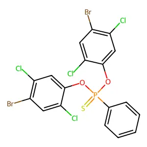 Phosphonothioic acid, phenyl-, O,O-bis(4-bromo-2,5-dichlorophenyl) ester structure
