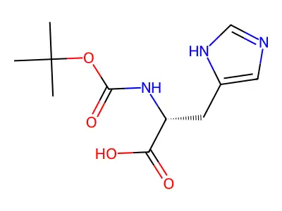 2-[(tert-butoxycarbonyl)amino]-3-(1H-imidazol-4-yl)propanoic acid structure