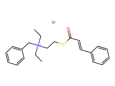 Benzyl-diethyl-[2-(3-phenylprop-2-enoylsulfanyl)ethyl]azanium;bromide structure