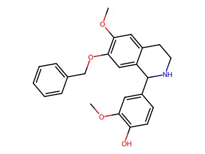 2-Methoxy-4-(6-methoxy-7-phenylmethoxy-1,2,3,4-tetrahydroisoquinolin-1-yl)phenol structure