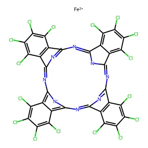 Iron hexadecachlorophthalocyanine structure