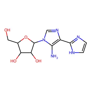 2-[5-amino-4-(1H-imidazol-2-yl)imidazol-1-yl]-5-(hydroxymethyl)oxolane-3,4-diol structure