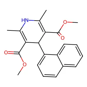 Dimethyl 2,6-dimethyl-4-(1-naphthyl)-1,4-dihydro-3,5-pyridinedicarboxylate structure