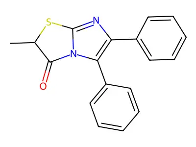 2-Methyl-5,6-diphenylimidazo(2,1-b)thiazol-3(2H)-one structure