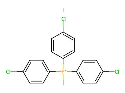 Methyltris(4-chlorophenyl)phosphonium iodide structure