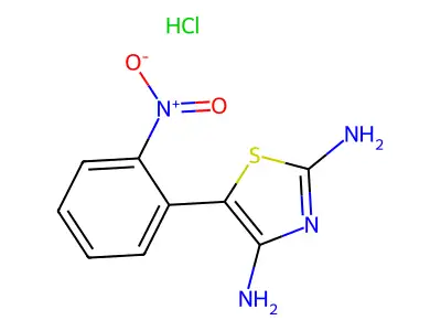 Thiazole, 2,4-diamino-5-(o-nitrophenyl)-, hydrochloride structure