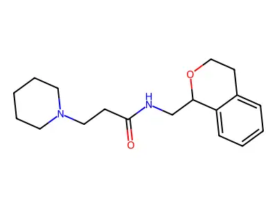 N-(3,4-dihydro-1H-isochromen-1-ylmethyl)-3-piperidin-1-ylpropanamide structure