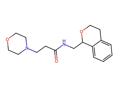 N-(3,4-dihydro-1H-isochromen-1-ylmethyl)-3-morpholin-4-ylpropanamide structure