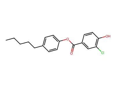 Benzoic acid, 3-chloro-4-hydroxy-, 4-pentylphenyl ester structure