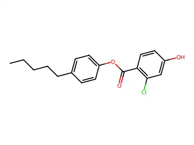Benzoic acid, 2-chloro-4-hydroxy-, 4-pentylphenyl ester structure
