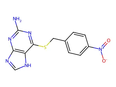 6-((4-硝基苄基)硫基)-5H-嘌呤-2-胺 structure