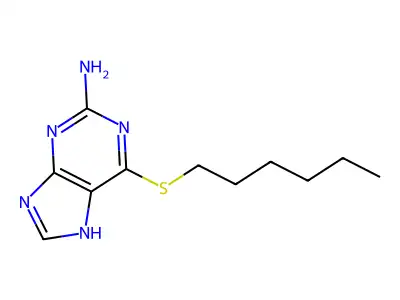 6-hexylsulfanyl-7H-purin-2-amine structure