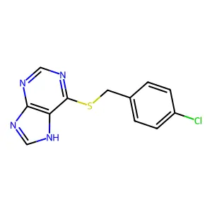4-chlorobenzyl 7H-purin-6-yl sulfide structure