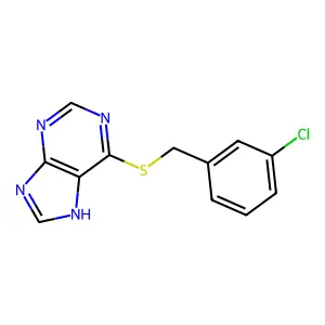 Purine, 6-((m-chlorobenzyl)thio)- structure