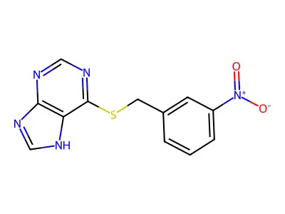 6-[(3-nitrophenyl)methylsulfanyl]-7H-purine structure