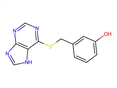3-(7H-purin-6-ylsulfanylmethyl)phenol structure