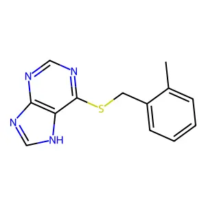 6-[(2-methylphenyl)methylsulfanyl]-7H-purine structure