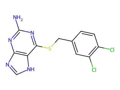 6-[(3,4-dichlorophenyl)methylsulfanyl]-7H-purin-2-amine structure