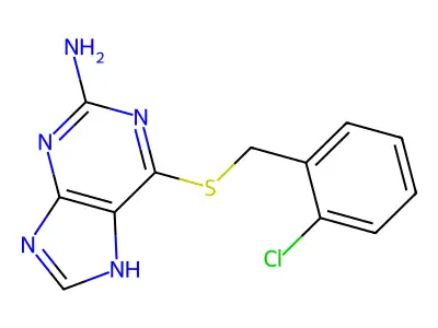 Purine, 2-amino-6-[(o-chlorobenzyl)thio]- structure