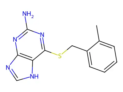 6-[(2-methylphenyl)methylsulfanyl]-7H-purin-2-amine structure