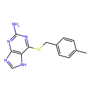 6-[(4-methylphenyl)methylsulfanyl]-7H-purin-2-amine structure