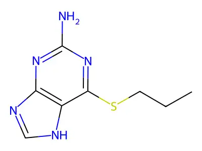 6-propylsulfanyl-7H-purin-2-amine structure