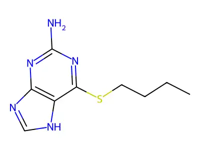 6-butylsulfanyl-7H-purin-2-amine structure