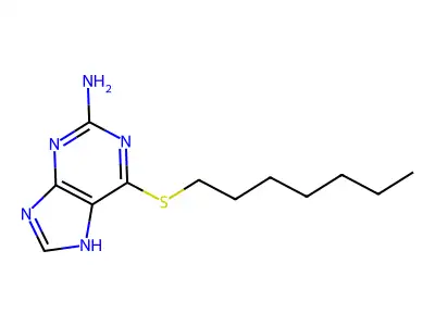 6-heptylsulfanyl-7H-purin-2-amine structure