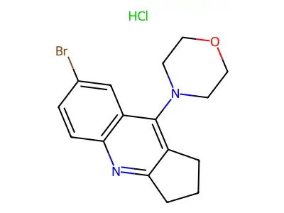 1H-Cyclopenta(b)quinoline, 2,3-dihydro-7-bromo-9-(4-morpholinyl)-, hydrochloride structure