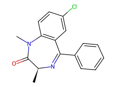 2H-1,4-Benzodiazepin-2-one, 1,3-dihydro-7-chloro-1,3-dimethyl-5-phenyl-, (S)- structure