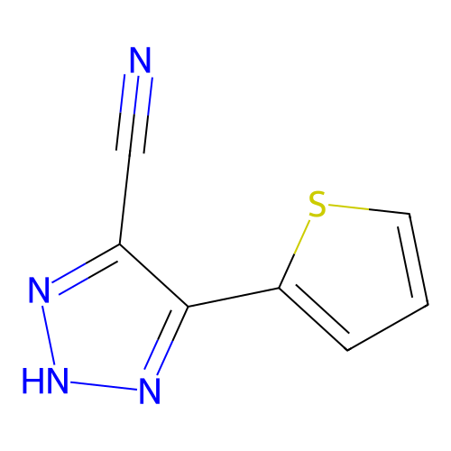 5-thiophen-2-yl-2H-triazole-4-carbonitrile structure