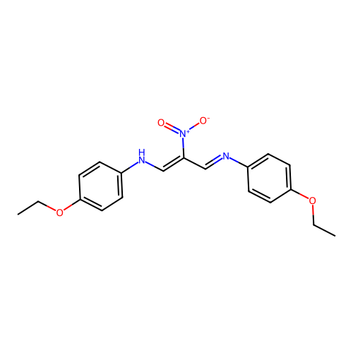 (E)-4-ethoxy-N-((Z)-3-((4-ethoxyphenyl)amino)-2-nitroallylidene)aniline structure