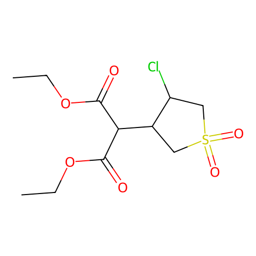 Diethyl 2-(4-chloro-1,1-dioxothiolan-3-yl)propane-1,3-dioate structure
