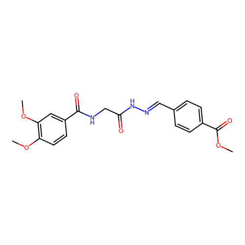 Methyl 4-(2-(((3,4-dimethoxybenzoyl)amino)acetyl)carbohydrazonoyl)benzoate structure