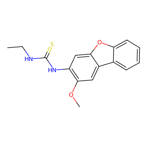 1-Ethyl-3-(2-methoxydibenzofuran-3-yl)thiourea structure