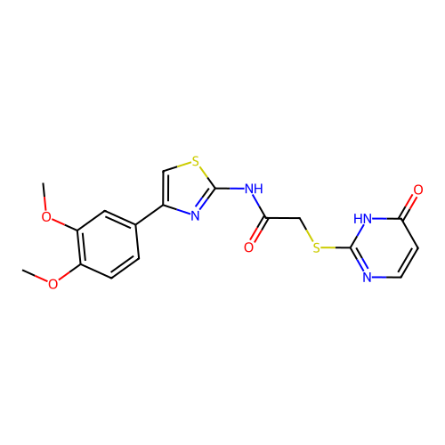 N-(4-(3,4-dimethoxyphenyl)thiazol-2-yl)-2-((4-hydroxypyrimidin-2-yl)thio)acetamide structure