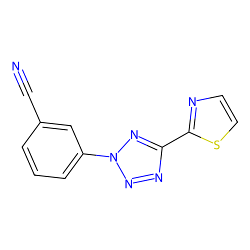 3-[5-(1,3-Thiazol-2-yl)tetrazol-2-yl]benzonitrile structure