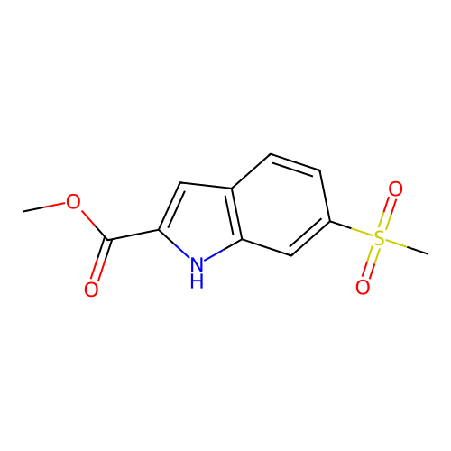 methyl 6-(methylsulfonyl)-1H-indole-2-carboxylate structure