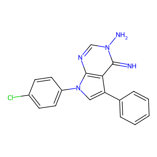 7-(4-Chlorophenyl)-4-imino-5-phenylpyrrolo[2,3-d]pyrimidin-3-amine structure
