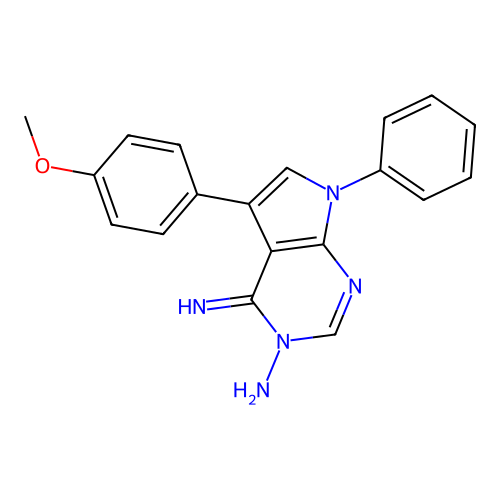4-Imino-5-(4-methoxyphenyl)-7-phenylpyrrolo[2,3-d]pyrimidin-3-amine structure