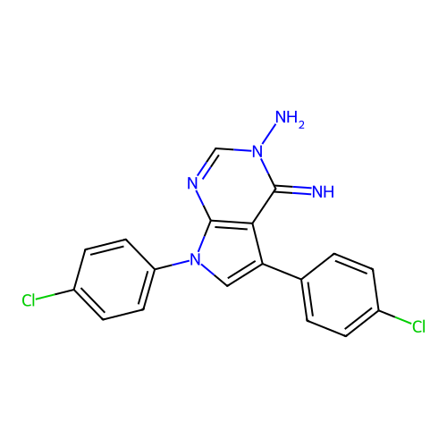 5,7-Bis(4-chlorophenyl)-4-iminopyrrolo[2,3-d]pyrimidin-3-amine structure