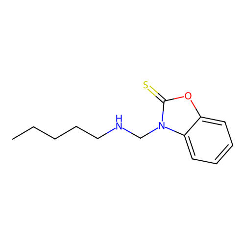 3-[(Pentylamino)methyl]-1,3-benzoxazole-2-thione structure
