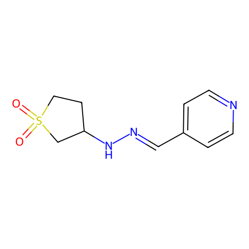 1,1-dioxo-N-(pyridin-4-ylmethylideneamino)thiolan-3-amine structure