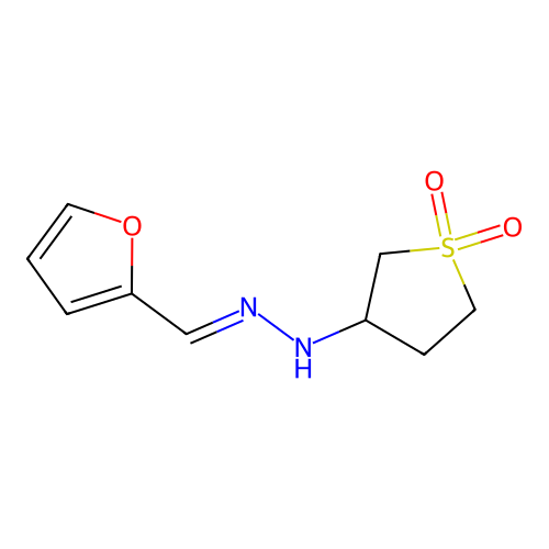 N-(furan-2-ylmethylideneamino)-1,1-dioxothiolan-3-amine structure