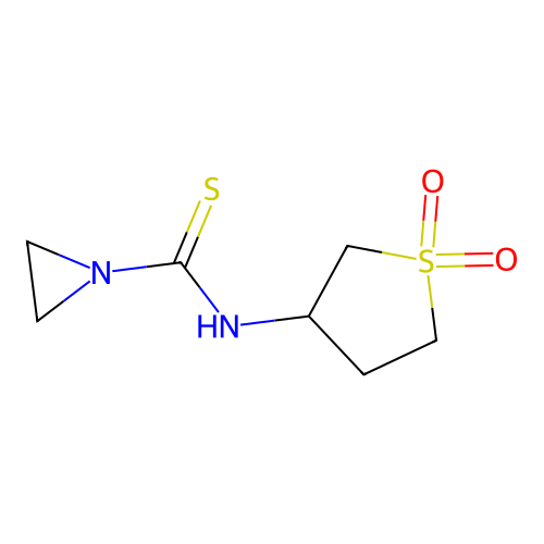 N-(1,1-dioxothiolan-3-yl)aziridine-1-carbothioamide structure