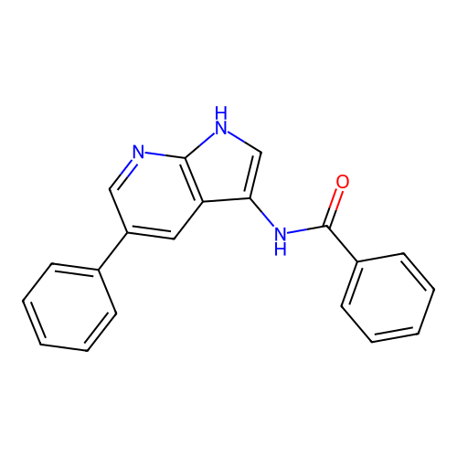 N-(5-phenyl-1H-pyrrolo[2,3-b]pyridin-3-yl)benzamide structure