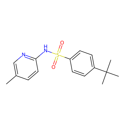 4-tert-butyl-N-(5-methyl-2-pyridinyl)benzenesulfonamide structure