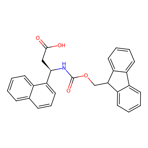 (R)-3-((((9H-Fluoren-9-yl)methoxy)carbonyl)amino)-3-(naphthalen-1-yl)propanoic acid structure