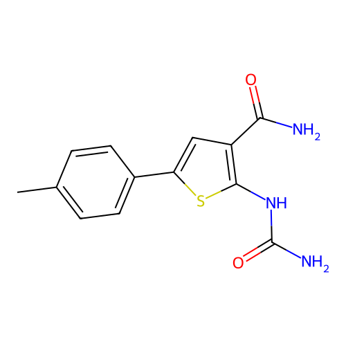 2-(Carbamoylamino)-5-(4-methylphenyl)thiophene-3-carboxamide structure